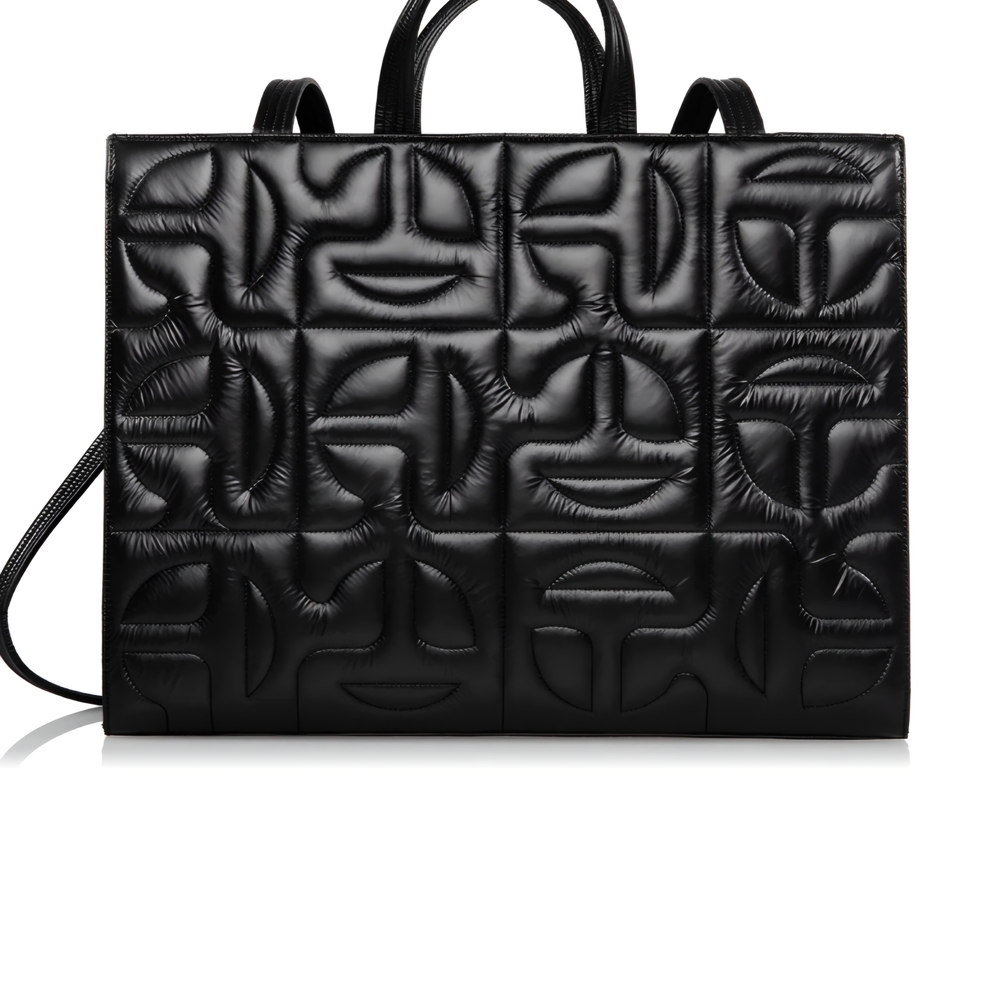 Telfar Large Black Quilted Moose Knuckles Handbag